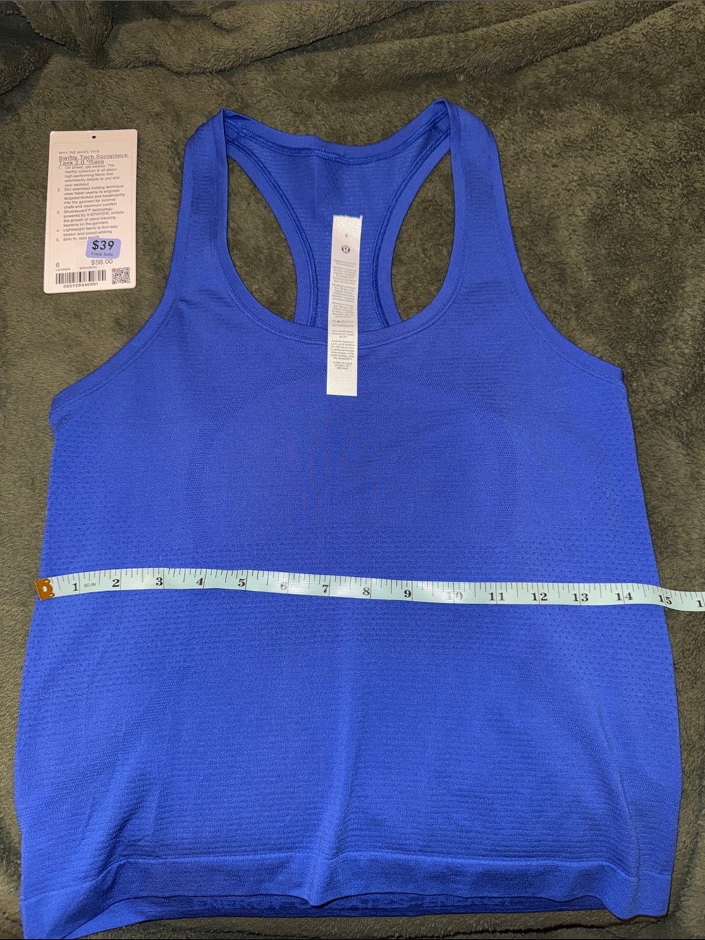 lululemon Swiftly Tech 2.0 Beachball Blue scoop neck Racerback Tank Top